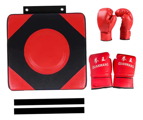 Objetivo De Pared De Boxeo, Almohadilla 2par Guantes L Rojo