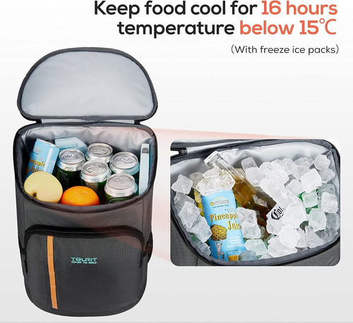 Mochila Tourit Cooler Para 30 Latas, Ligera Y Aislante, P...