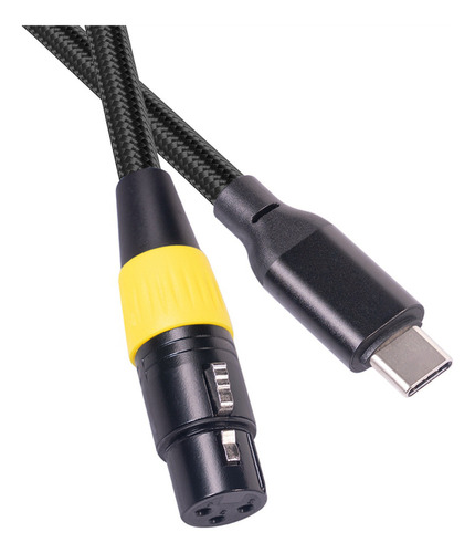 2 Cabos Usb-c Xlr Fêmea Tipo C Macho Para 3p Xlr Fêmea