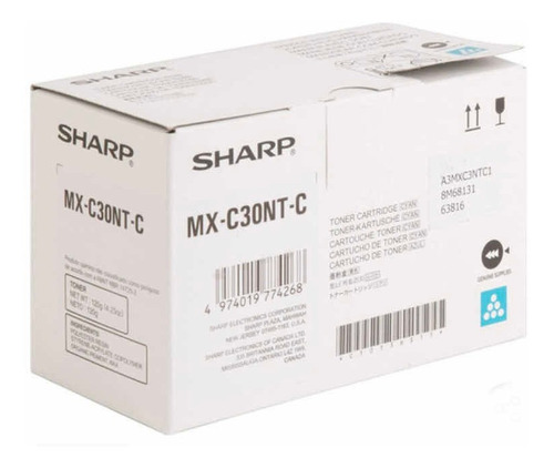 Cartucho Toner Cian Sharp Mx C30nt C