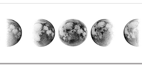 Póster De Lienzo Con Pintura De Fase Lunar, Impresión De