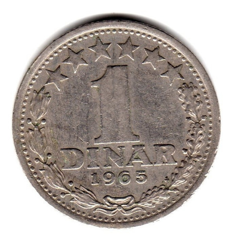 Yugoslavia Moneda 1 Dinar Año 1965 Km#47