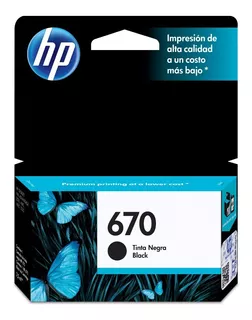 Cartucho De Tinta Hp 670 Negra Original (cz113al)