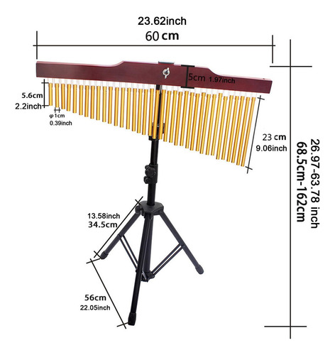 36 Nota Campos De Viento De Una Sola Fila Chimes De Viento