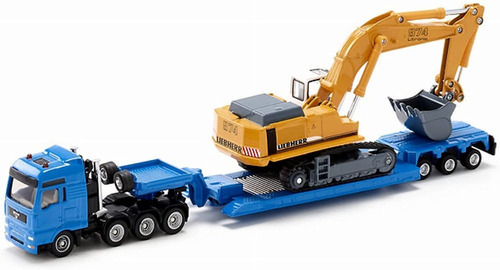 Camion Man Con Trailer Y Excavadora Liebherr 1/87 Siku 1847