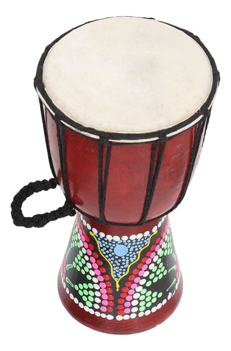 Tambor Africano Djembe, Patrón Pintado A Mano De 4 Pulgadas