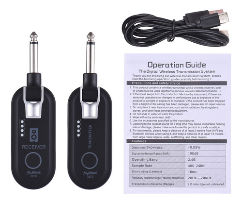 Sistema Inalámbrico Transmisor Y Receptor De Guitarra De 2,4