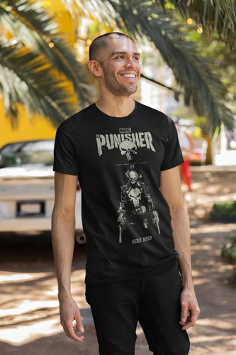 Camiseta Comic Marvel Punisher Ghost Rider Unisex