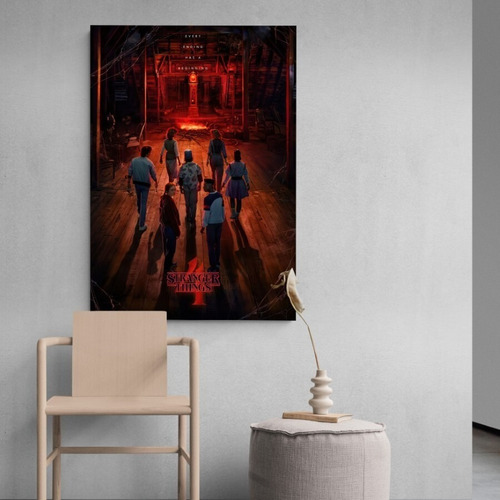 Imagen 2 de 5 de Cuadro Diseño Poster Mural Stranger Things 4 30x42 Mdf