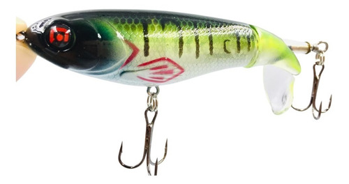 Isca Artificial Helice Whopper Popper 10cm 17gr Floating 3d Cor Verde-escuro