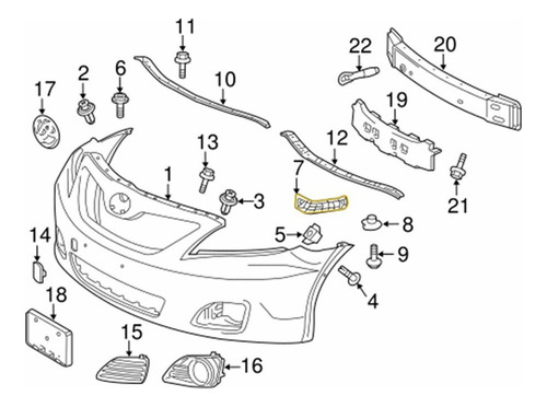 B Soporte Parachoques Delantero Izquierdo Derecho Para Camry
