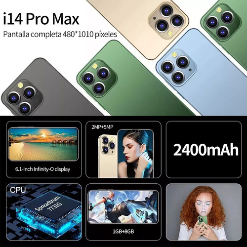 Para Android Celulares I14promax Pulgadas Barato Ram1gb Y Rom16gb