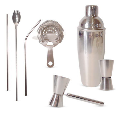 Set Barman Cocteleria Kit Bartender Profesional Acero Inox