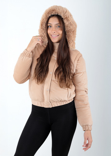 Campera Desmontable Con Elástico En Cintura Y Piel Adentro