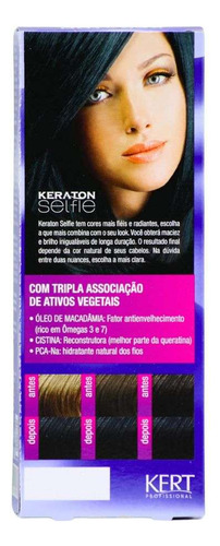 Tinta De Cabelo Preto Azulado 2.0 Keraton Com Agua Oxigenada 2.0 Preto Azulado