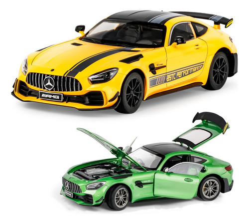 Benz Amg Gtr Miniatura Metal Coche Con Luces Y Sonido 1/18