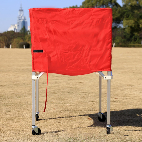 Recogedor De Carrito De Pelotas Deportivas Enrollable Rojo