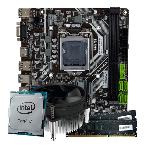 Kit Upgrade Gamer + Intel Core I7 + Placa Mãe + 16gb Ddr3 Cor Preto
