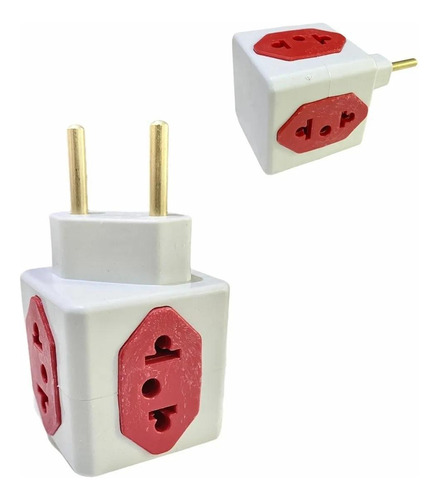 2 Adaptador Benjamin Cubo 3d 3 Entradas Universal