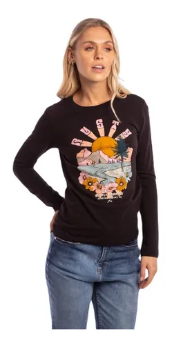 Remera Manga Larga Rusty Sun Rays Mujer Dama Estampada