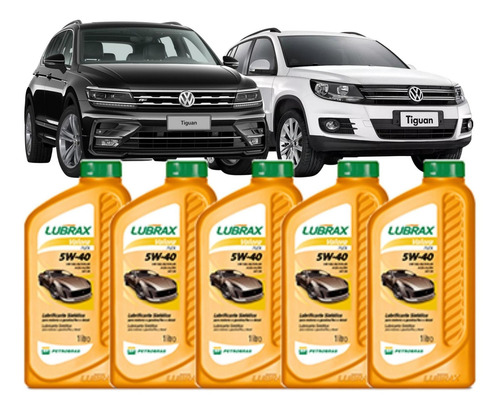 Kit 5 Litros Óleo Tiguan 1.4 2.0 Lubrax 5w40 2012 2013 2014