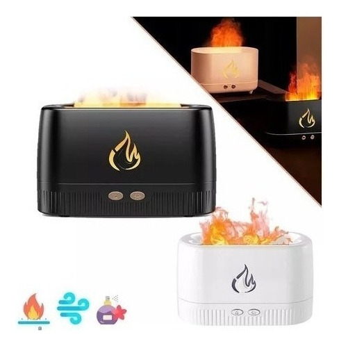 Difusor Umidificador Lareira Chama 3d Névoa Aromaterapia Led