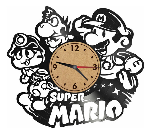 Reloj De Disco De Vinil Pared Mario Bros