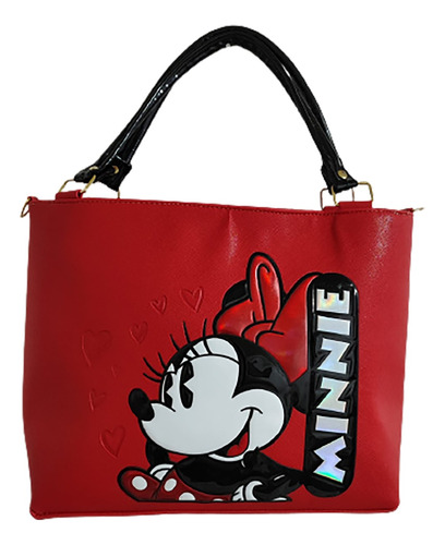 Preciosa Bolsa De Mano De Minnie Mouse En Color Rojo