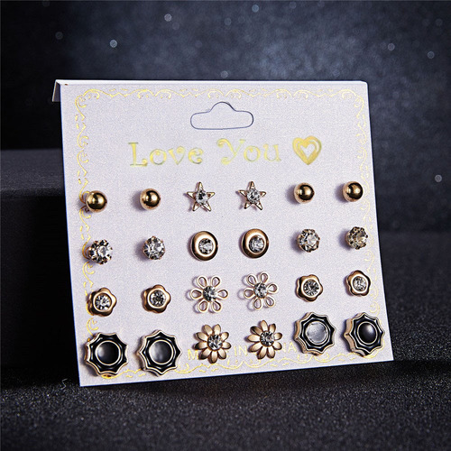 Juego De Pendientes U Twelve Pares De Pendientes De Cristal
