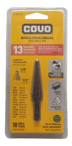 comprar Mecha Cónica Escalonada P\u002Fmetal De 3mm1\u002F8 A 13mm 1\u002F2 Covo 