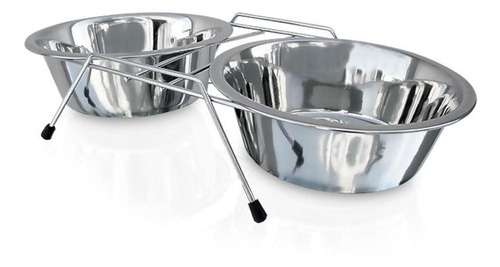 Comedouro Bebedouro Tigela Pet Cachorro Duplo Aço Inox 480ml