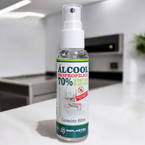 3 Spray Alcool Isopropilico 70% Pump 60ml Geral Implastec