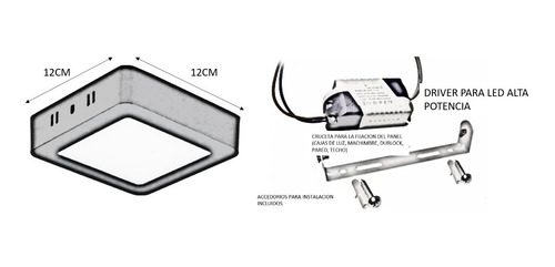Imagen 3 de 10 de Panel Plafon Led 6w Cuadrado Negro Aplicar Frio / Calido