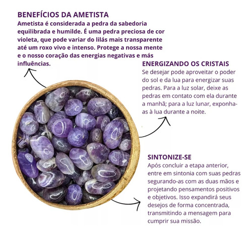200g Pedra Ametista Rolada Cristal Natural Legitimo