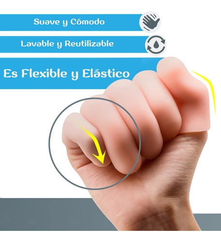 Conjunto de protetores de dedo de silicone resistente a elásticos, 5 peças, cor F, bege