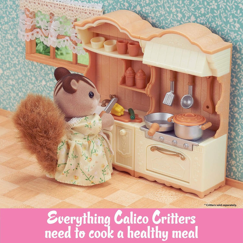 Calico Critters Juego Cocina Comida Miniatura Juguetes Refri