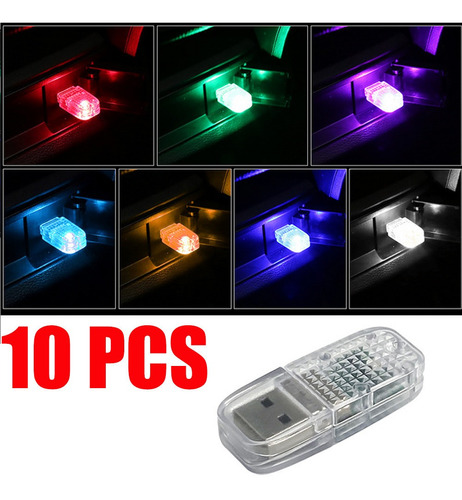 Luz Atmósfera 10 Pzs Mini Usb Decorativa Multicolor Led