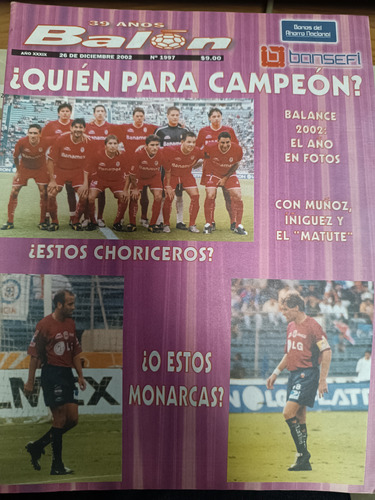 Revista De Fútbol Balón 1997 Toluca