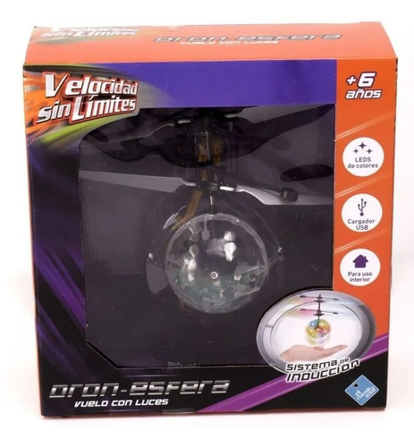 El Duende Azul Dron Esfera Luces Led Carga Usb Jlt 6204