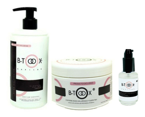 Shampoo B-toox 500 Ml + Crema Capilar B-toox 250 Grs + Serum