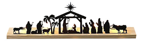 Set De Belén Con Luz Nocturna En D Para Navidad E India