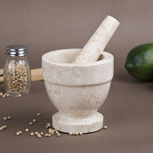 Juego De Morteros Y Mazos De Piedra De Mármol Natural Evco I