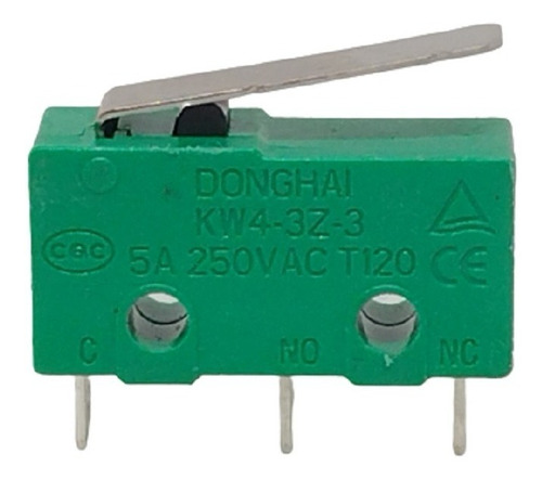 Microswitch Palanca Corta 16mm 5a 250v Kw4-3z-3 Pack X 5