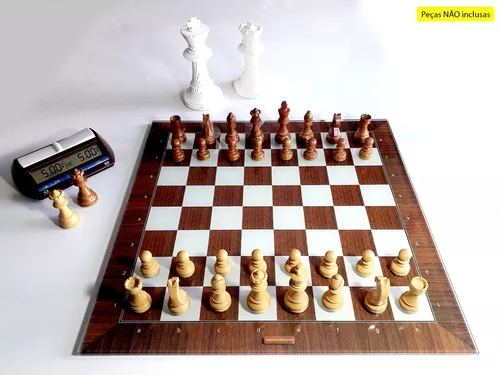 Jogo De Xadrez Profissional Tabuleiro E Peças Em Vidro Luxo - Glass Chess -  Jogo de Dominó, Dama e Xadrez - Magazine Luiza