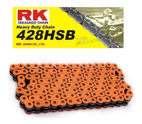 Cadena Rk Reforzada Sin O Ring Paso 428 X 136 Motocross Cut