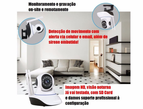Câmera Ip 1.3mp Wifi Hd 720p P2p+sdcard 16gb+suporte Técnico