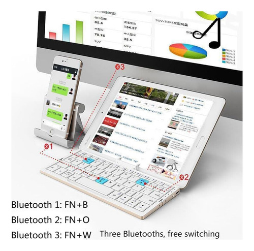 Mini Teclado Plegable Inalámbrico,teclado Bluetooth