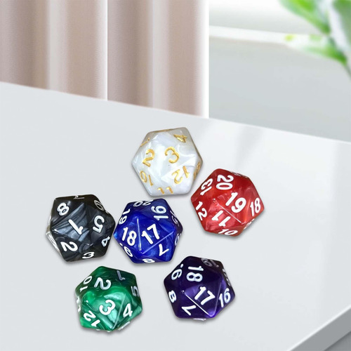 5 Juego De 6 Uds. De Dados De 20 Caras, Material Didáctico