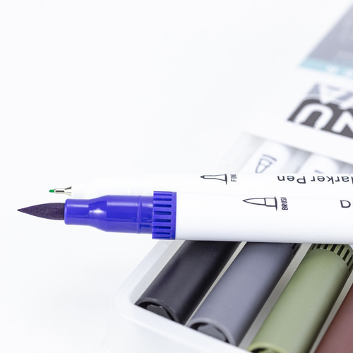 Imagen 2 de 8 de Marcadores Doble Punta Brush Pen Fine X12 Unidades