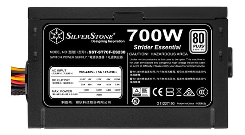 Imagen 3 de 10 de Fuente Silverstone 700w Reales Certificada 80 Plus Calidad!